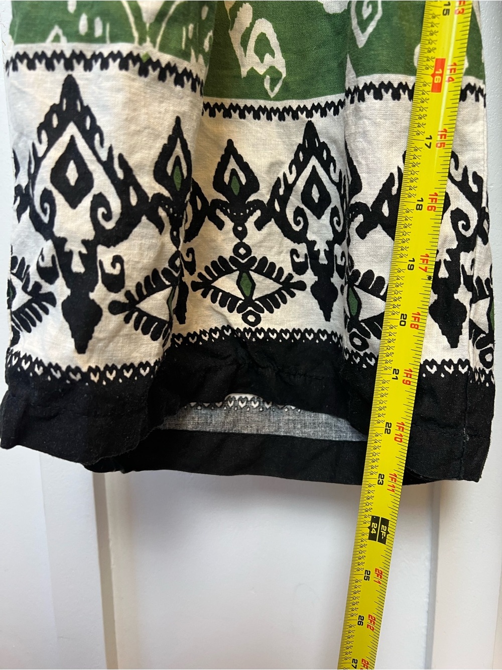 Haute Hippie 2X Green Ikat Wide Leg Boho Pants Elastic Waist Plus Size Vacation - Picture 4 of 8